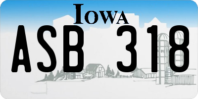 IA license plate ASB318