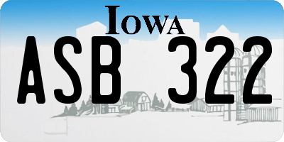 IA license plate ASB322