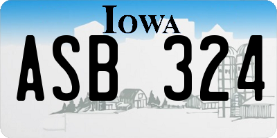 IA license plate ASB324