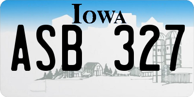 IA license plate ASB327