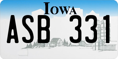 IA license plate ASB331