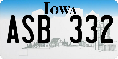 IA license plate ASB332