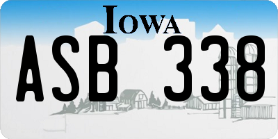 IA license plate ASB338