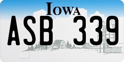 IA license plate ASB339