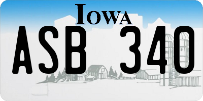 IA license plate ASB340