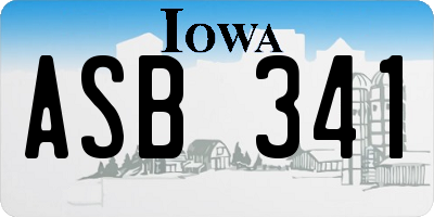 IA license plate ASB341