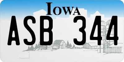 IA license plate ASB344