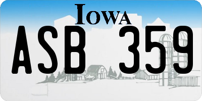 IA license plate ASB359