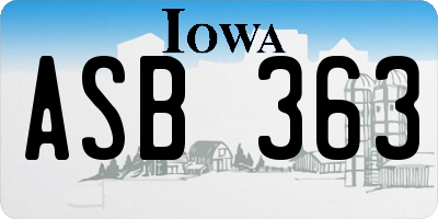 IA license plate ASB363