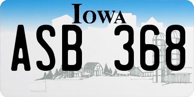 IA license plate ASB368