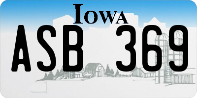 IA license plate ASB369