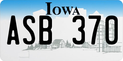 IA license plate ASB370