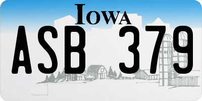 IA license plate ASB379
