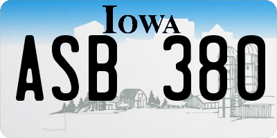 IA license plate ASB380