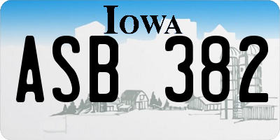 IA license plate ASB382