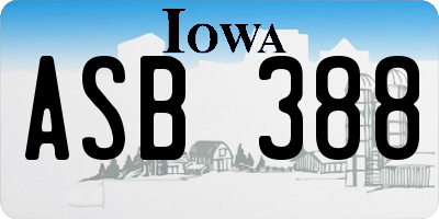 IA license plate ASB388