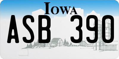 IA license plate ASB390