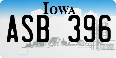 IA license plate ASB396