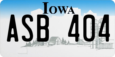 IA license plate ASB404