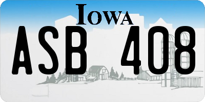 IA license plate ASB408