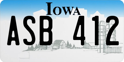 IA license plate ASB412