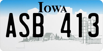 IA license plate ASB413