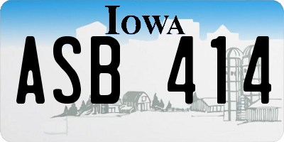 IA license plate ASB414