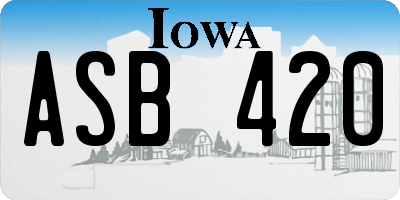IA license plate ASB420