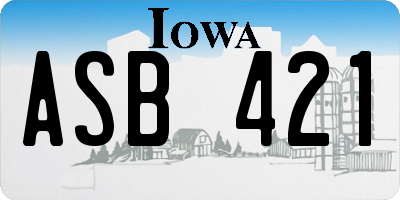 IA license plate ASB421