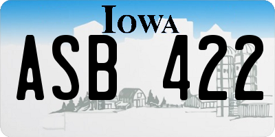 IA license plate ASB422