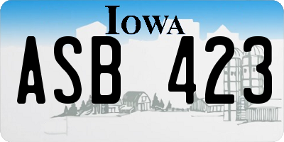 IA license plate ASB423