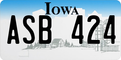 IA license plate ASB424