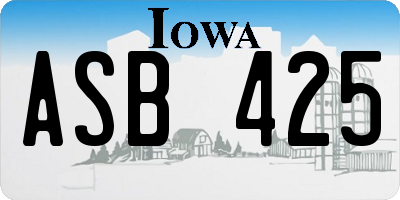 IA license plate ASB425