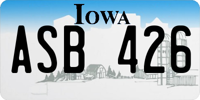 IA license plate ASB426