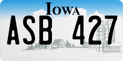 IA license plate ASB427