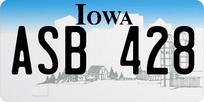 IA license plate ASB428