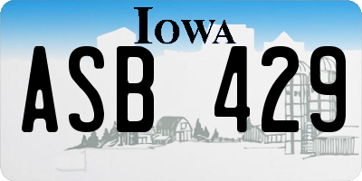 IA license plate ASB429