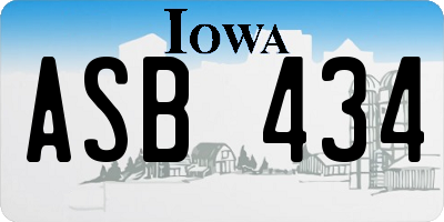 IA license plate ASB434