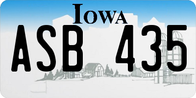 IA license plate ASB435