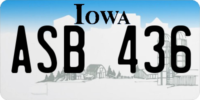 IA license plate ASB436
