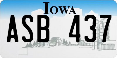 IA license plate ASB437