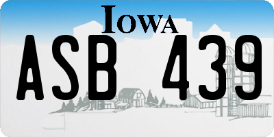 IA license plate ASB439
