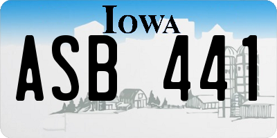 IA license plate ASB441
