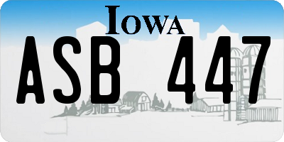 IA license plate ASB447