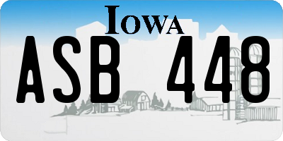 IA license plate ASB448