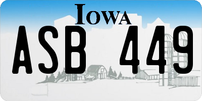 IA license plate ASB449