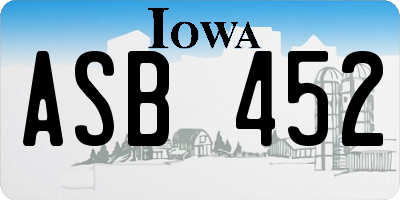 IA license plate ASB452