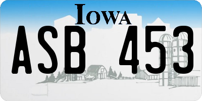 IA license plate ASB453