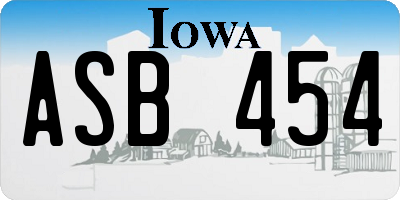 IA license plate ASB454