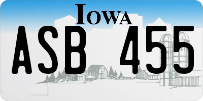 IA license plate ASB455